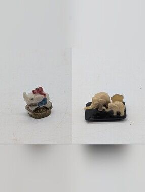 Vintage Mini Elephant Lot 1930s Celluloid Japan And Unknown Resin Circus